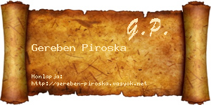 Gereben Piroska névjegykártya